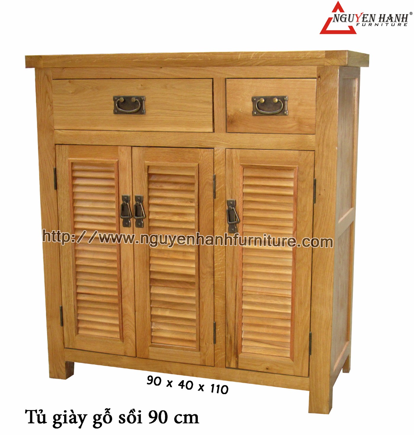 Name product: Oak wood Shoe Cabinet 90cm - Dimensions: 90 x 40 x 110 - Description: Wood natural oak